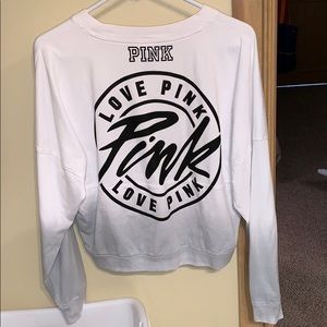 PINK Victoria's Secret Tops - white and grey ombré crop pullover PINK Victoria's Secret Tops - white and grey ombré crop pullover